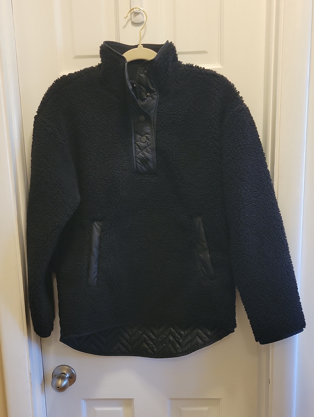 Athleta Black Sherpa Pullover Jacket - Small